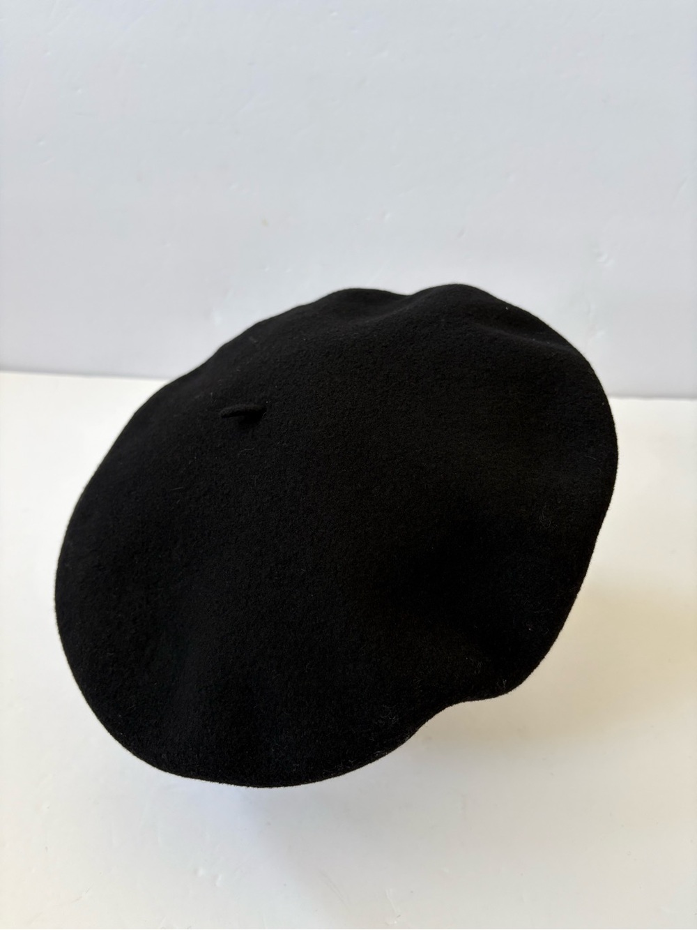Hoquy Beret De Luxe Black Wool Beret Hat France L Academia Career Women’s Preppy